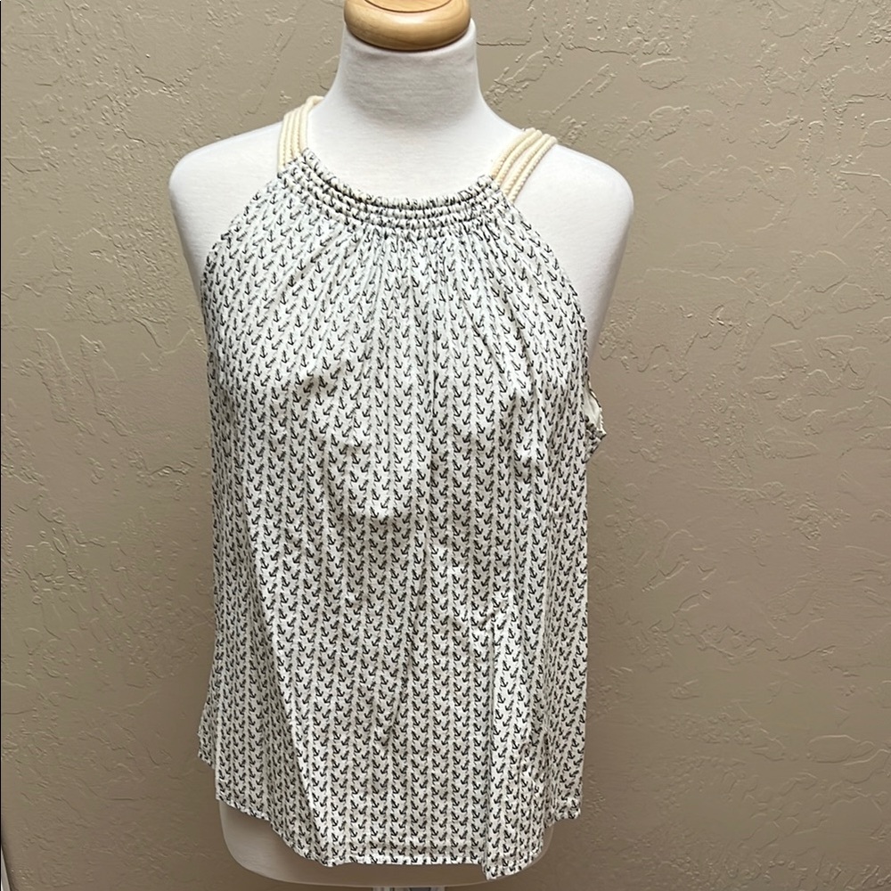 J Crew Black and White Patterned Halter NWT